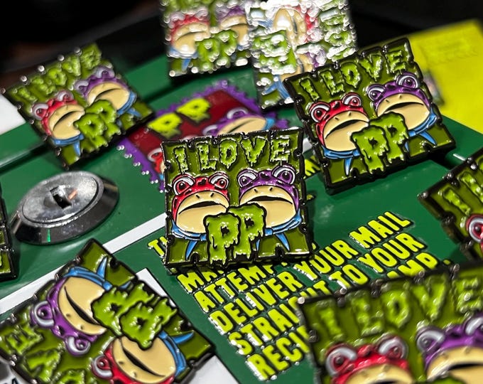 Featured listing image: I Love PP (Polliwog Post) 1” Enamel Pin • PPPP Fundraiser