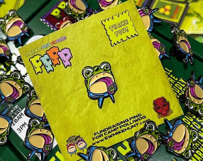 Featured listing image: Lick the PP (Polliwog Post) 1” Enamel Pin • PPPP Fundraiser