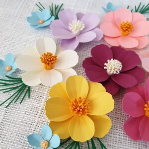 10 kleine papieren kosmosbloemen, handgemaakte papieren bloemen, babyshowerbloemen, tafeldecoratie, bruiloftsdecoratie, minibloem, kaarten maken