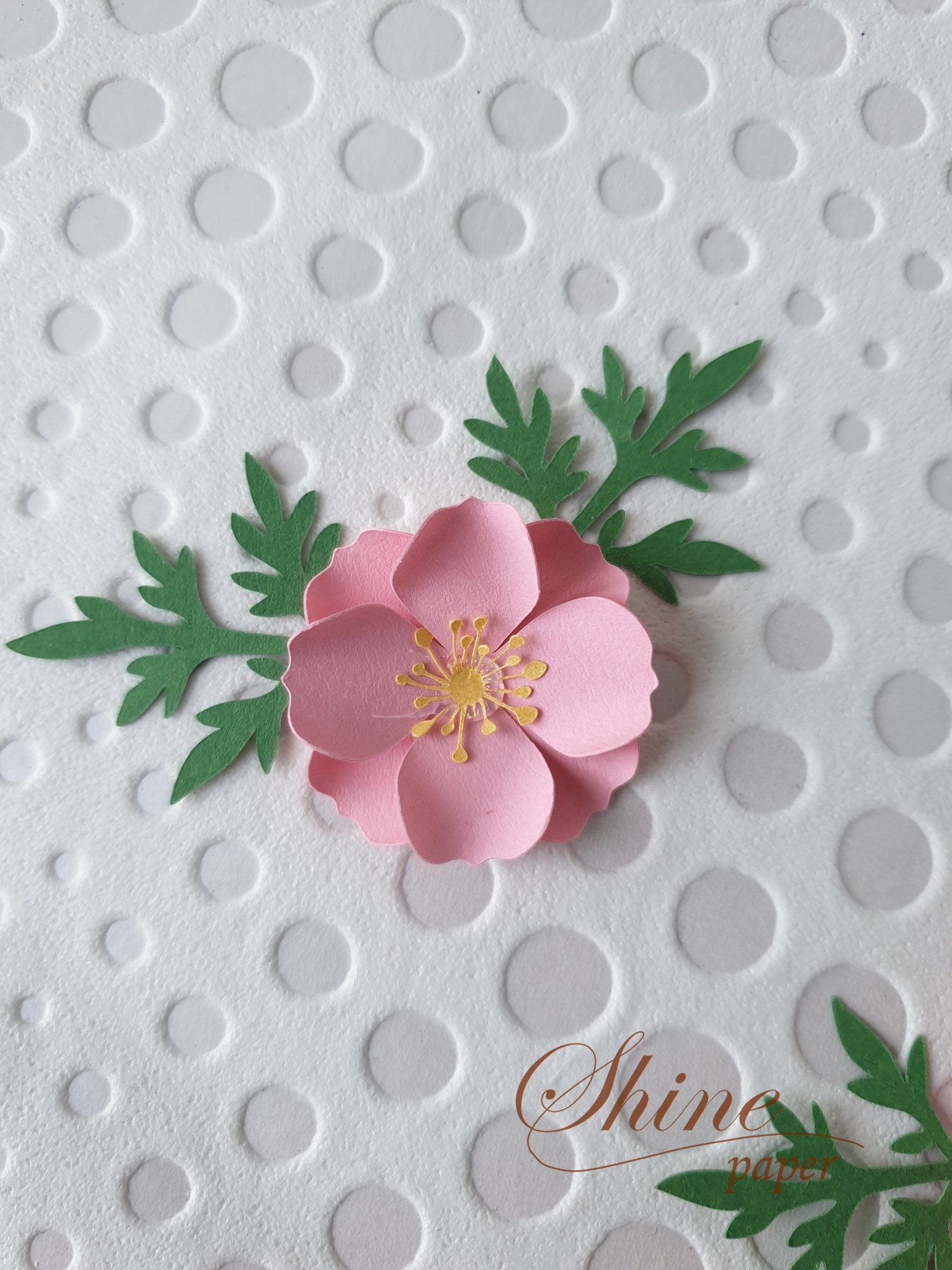 10 Small Paper Flowers, Pink Wild Rose, Handmade Paper Flowers, Baby Shower Flowers, Table Decor