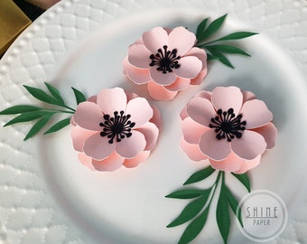 Set of 10 small paper flowers, pink flowers, handmade paper flowers, baby shower flowers, table decor flowers, weddings decor, mini flower