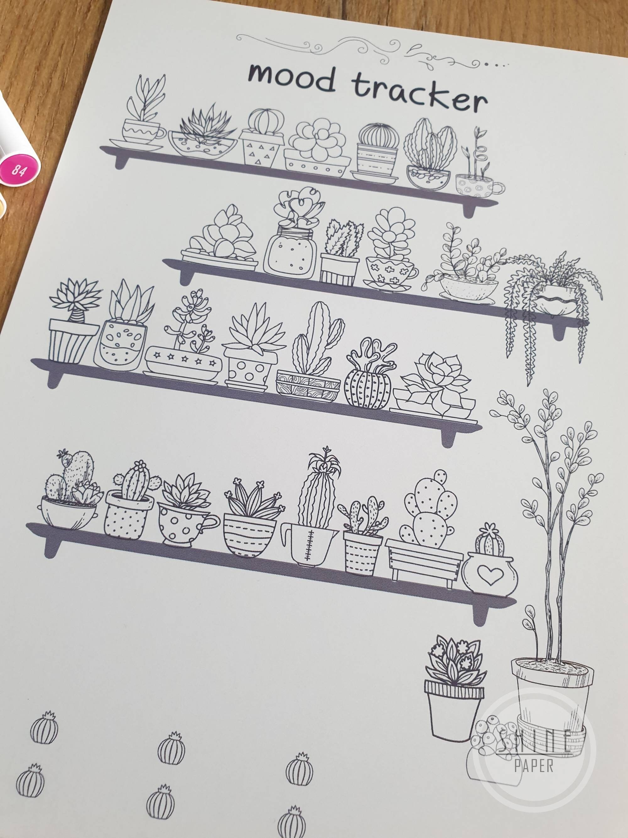 Daily Mood Tracker Printable Digital Bullet Journal Mood Tracker Daily Mood Tracker Printable Digital Bullet Journal Mood Tracker