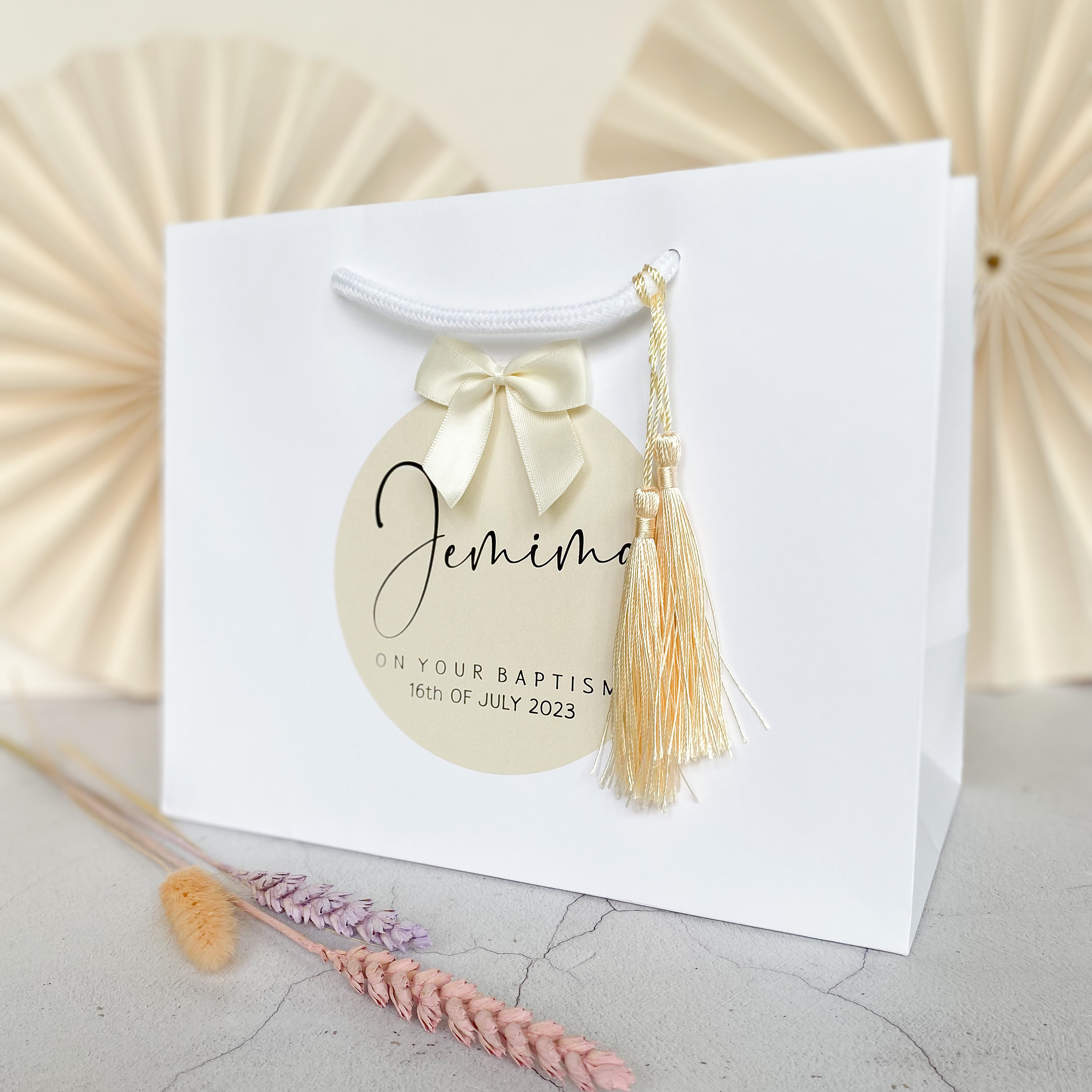 Personalised Gift Bags luxury Personalised | BLACK SCRIPT OCCASION bag | Spot Gift Bag | wedding Party Favour