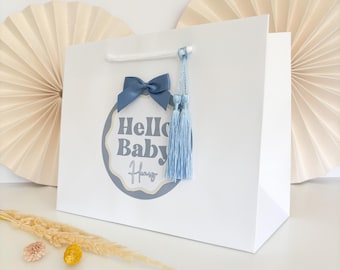 Personalised Baby Shower Gift Bags luxury Personalised | HELLO BABY SHOWER bag | Spot Gift Bag | Party Favour
