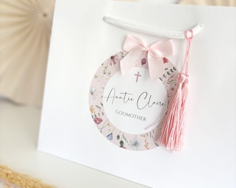 Personalised Gift Bags luxury Personalised | WILD FLOWER GODPARENT bag | Godmother Godfather god parents
