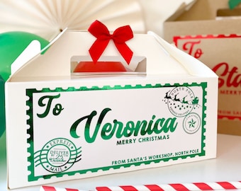 Personalised Christmas Eve Box | CHRISTMAS STAMP FOIL | Xmas Eve Boxes, Personalised Christmas Gift, Stocking Christmas Card Box