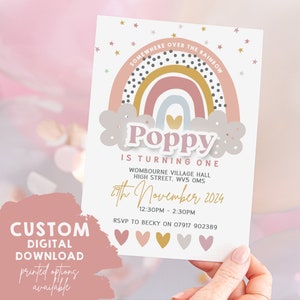Invito digitale personalizzato / BOHO RAINBOW / Invito festa di compleanno per bambini