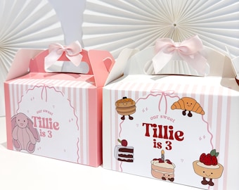 Cajas para fiestas infantiles / Tarta de gelatina / Cajas de picnic de lujo personalizadas para niños