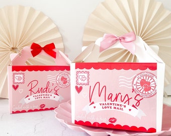 Personalised Valentines Gift Box small | LOVE MAIL | Happy kids Valentine’s day Childrens Favour Boxes