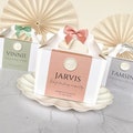 Personalised Wedding Gift Box | SQUARE BLOCK PANEL | Childrens wax seal boxes Party Gift Bag with Bow