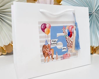 Circus Birthday Gift Bags Personalised | PARTY ANIMALS  | Childens Party Bag Happy Birthday