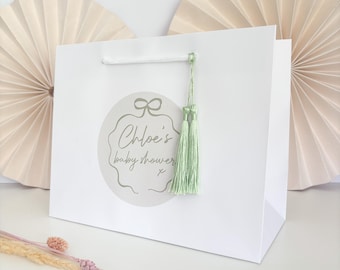 Personalised Baby Shower Gift Bags luxury Personalised | WAVY BABY SHOWER bag | Spot Gift Bag | Party Favour