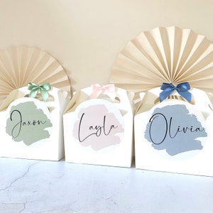 Personalised Wedding Gift Box | BRUSHED PAINT SCRIPT | thank you party boxes Party Gift Bag with Bow