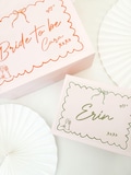 Bridesmaid Proposal Gift Box | WHIMSICAL SCALLOPED EDGE | pink orange green red hand drawn magnetic luxe boxes