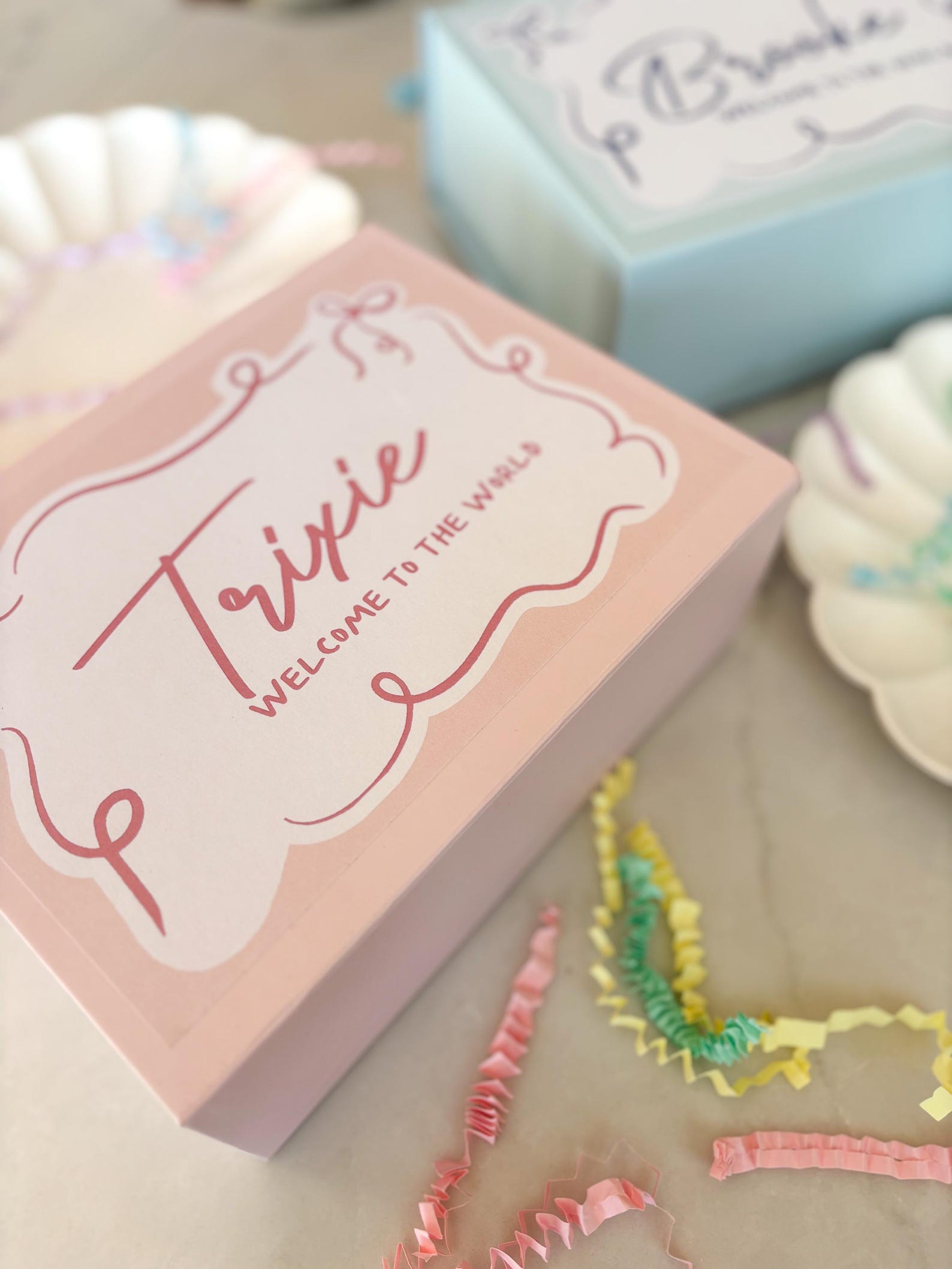 Personalised Baby Box | WELCOME to the WORLD SWIRL | Boy Girl Keepsake ...