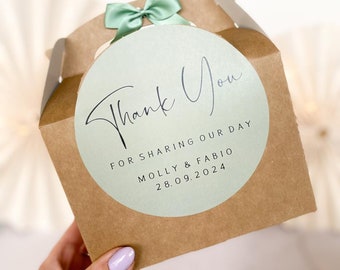 Personalised Wedding Gift Box | THANK YOU SCRIPT | thank you party boxes Party Gift Bag with Bow