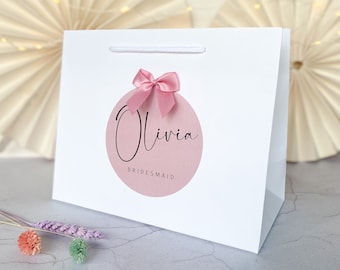 Personalised Gift Bags luxury Personalised | BLACK SCRIPT BAG | Spot Gift Bag | wedding Party Favour