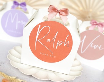 Personalised Wedding Gift Box | WHITE SCRIPT | thank you party boxes Party Gift Bag with Bow
