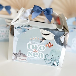 Personalised Childrens Birthday Party Box  Favour | TWO THE SEA | under the sea theme gift boxes