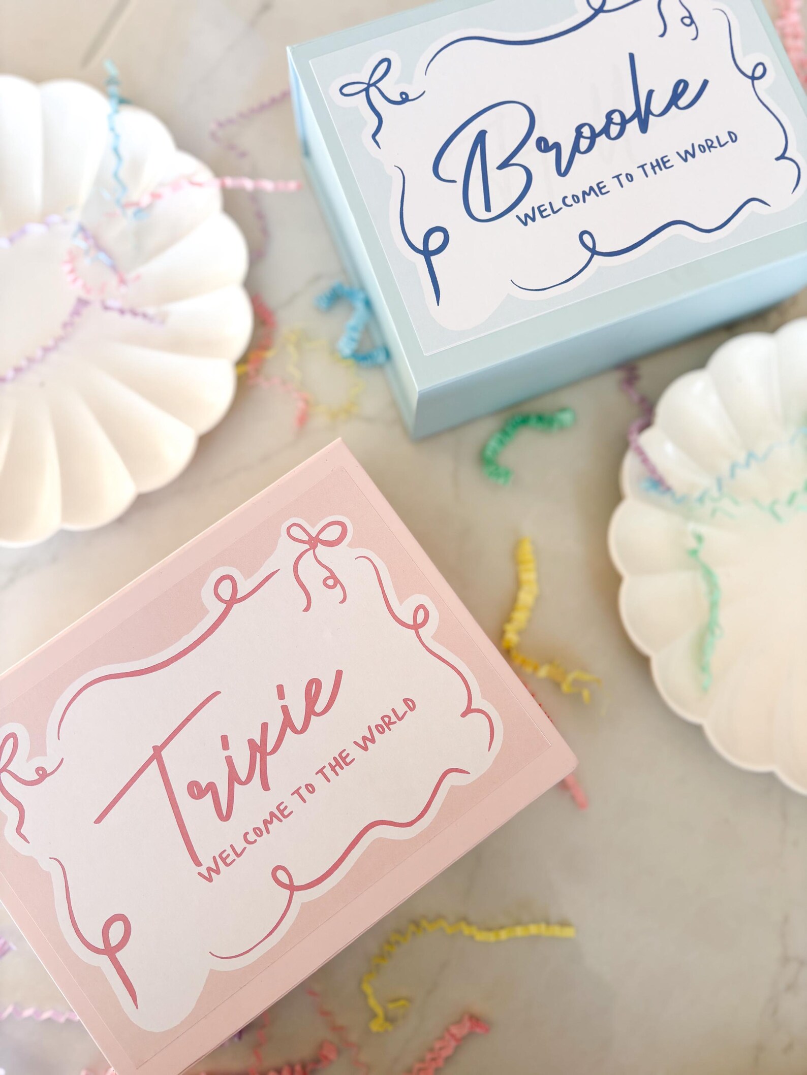 Personalised Baby Box | WELCOME to the WORLD SWIRL | Boy Girl Keepsake ...
