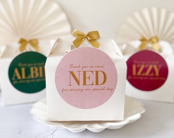 Personalised Childrens Gift Box | SIMPLE WEDDING BLOCK | thank you party boxes Party Gift Bag with Bow