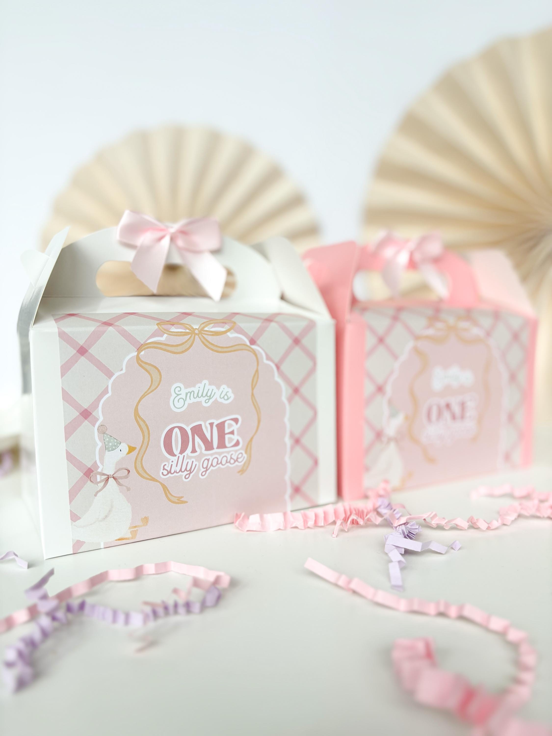 Children’s Party Box | PINK SILLY GOOSE | Personalised kids luxe picnic meal boxes