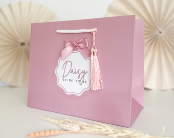Personalised Gift Bags luxury Personalised | PINK WAVE bag | Hen birthday wedding Party Favour
