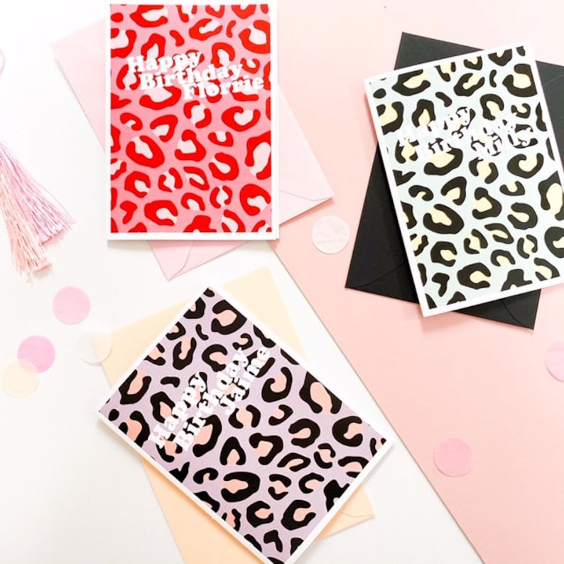 White Gift boxes bow Birthday gift box PINK RED LEOPARD