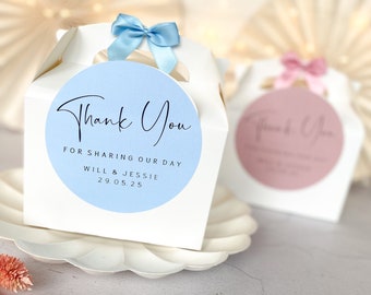 Personalised Wedding Gift Box | THANK YOU SCRIPT | thank you party boxes Party Gift Bag with Bow