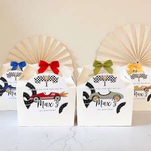 Children’s Party Box | RETRO RACE CAR | Personalised kids luxe picnic meal boxes