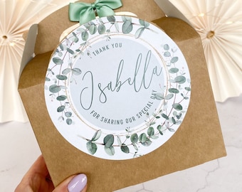 Childrens Wedding Activity gift Box | KRAFT EUCALYPTUS LEAVES | Personalised favour party boxes