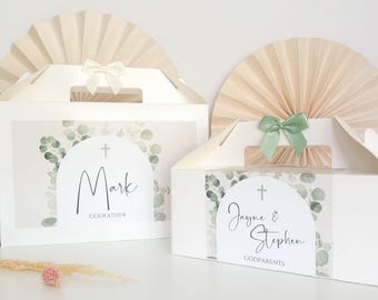 Personalised Wedding Gift Box | EUCAYPTLUS ARCH GODPARENT  | thank you party boxes Party Gift Bag with Bow