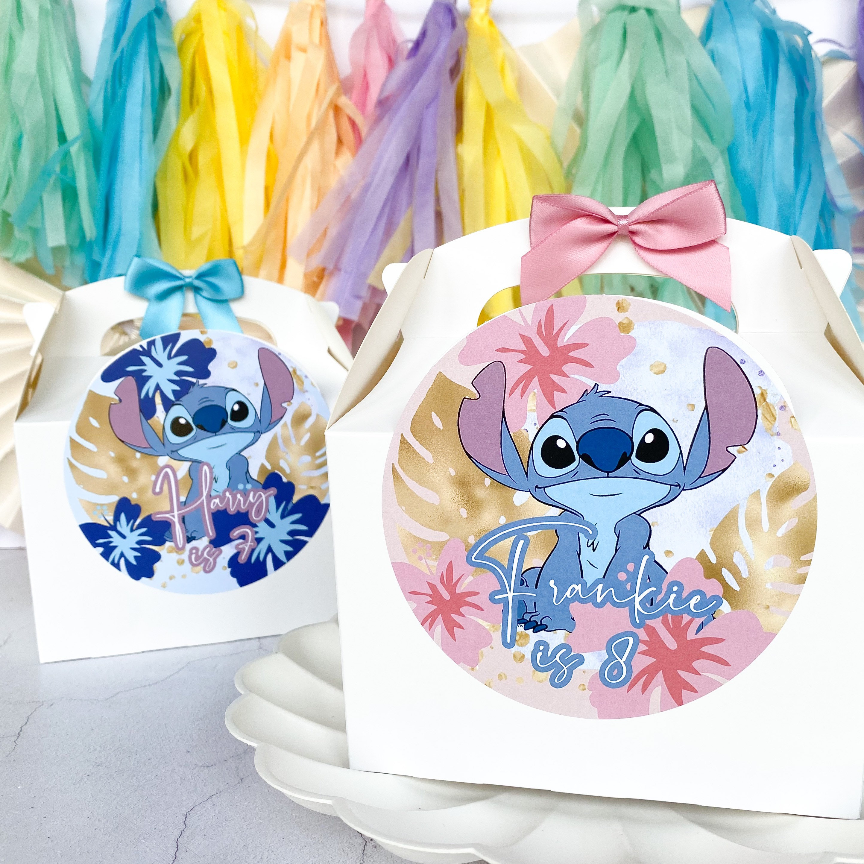 Duyoublt 15pcs Stitch Party Boxes - Stitch Party Favor Bags Goodie Bags for Stitch Party Favor Supplies