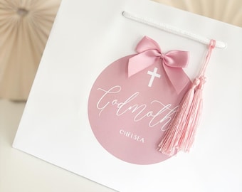 Personalised Gift Bags luxury Personalised | SIMPLE GODPARENT GIFT bag | Godmother Godfather god parents