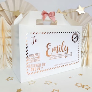 Personalised Christmas Eve Box | NORTH POLE FOIL | Xmas Eve Boxes, Personalised Chirstmas Gift, Stocking Christmas Card Box