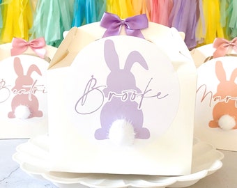 Personalised Easter Gift Box | BUNNY TAIL | Childrens egg hunt Favour Boxes Pom Pom