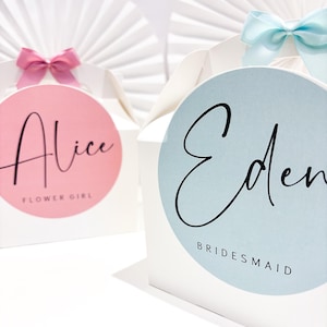 Kids Wedding Activity Box | BLACK SCRIPT | Personalised Favour Boxes | Flower Girl  Page Boy Gift | Childrens Table Bags