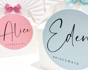 Kids Wedding Activity Box | BLACK SCRIPT | Personalised Favour Boxes | Flower Girl  Page Boy Gift | Childrens Table Bags