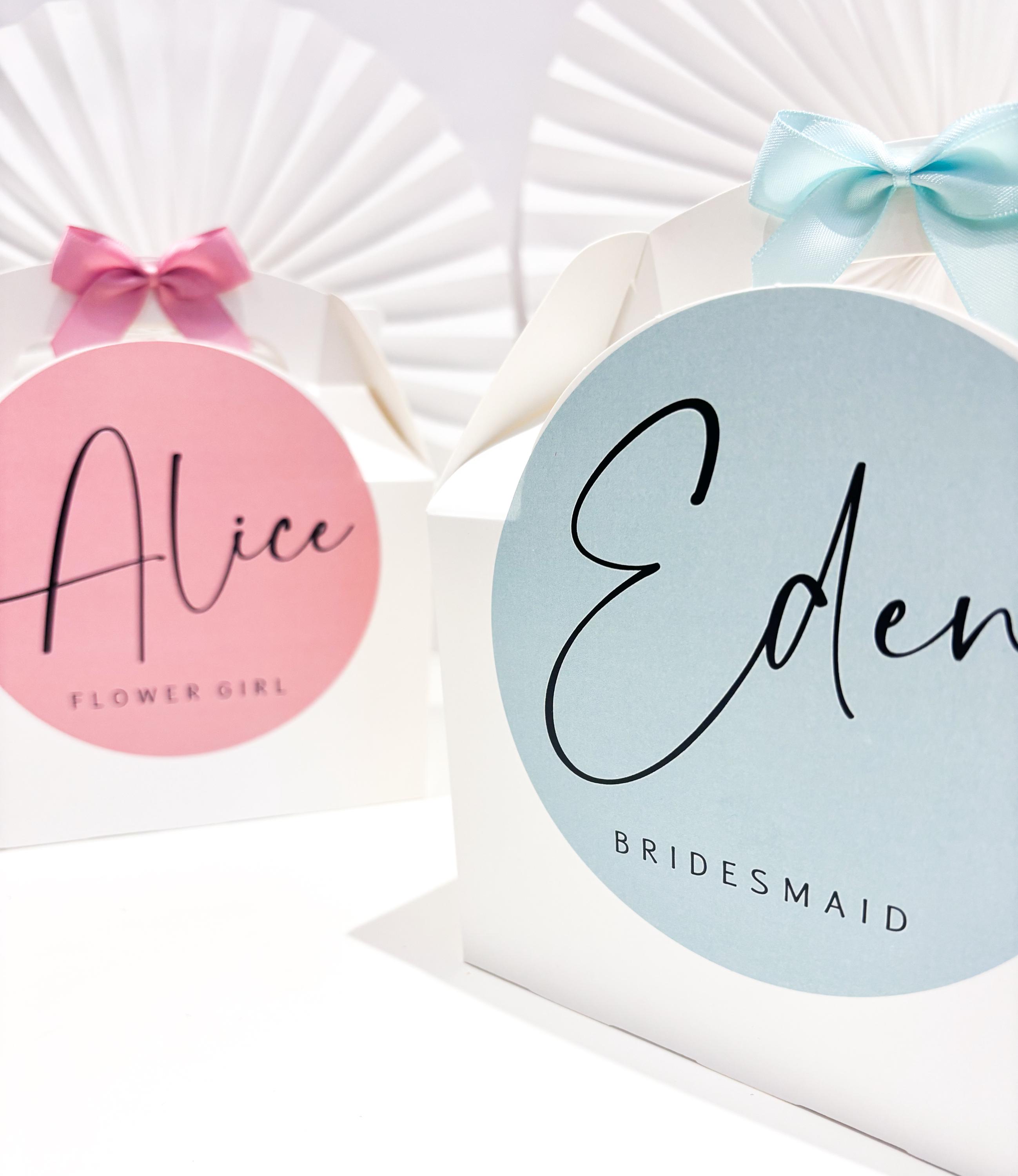 Kids Wedding Activity Box | BLACK SCRIPT | Personalised Favour Boxes | Flower Girl  Page Boy Gift | Childrens Table Bags