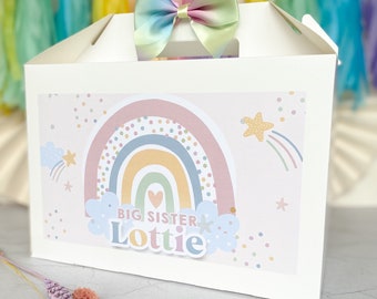 Personalised New Baby Box | RAINBOW BIG SISTER | Childrens New Arrival Present