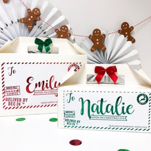 Personalised Christmas Eve Box  | NORTH POLE FOIL  | Xmas Eve Boxes, Personalised Chirstmas Gift, Stocking Christmas Card Box