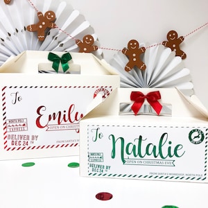 Personalised Christmas Eve Box  | NORTH POLE FOIL  | Xmas Eve Boxes, Personalised Chirstmas Gift, Stocking Christmas Card Box