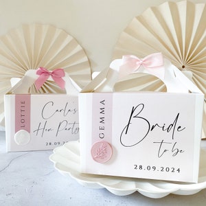 Personalised Hen Party Gift Box | BLACK SCRIPT TAG | thank you bridal party bag bride to be hen do night