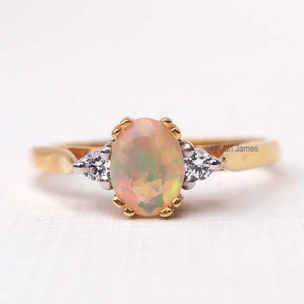 Opal Engagement Ring - Etsy UK