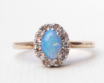AYLA - Opal & Diamond Halo Ring
