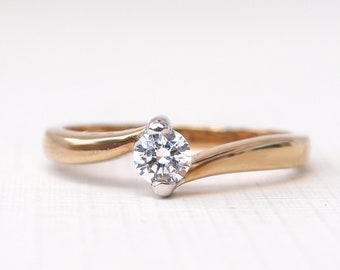 HANNAH - 0.25ct Solitaire Diamond Engagement Ring, Promise Ring, Vintage Diamond Ring, Antique Engagement