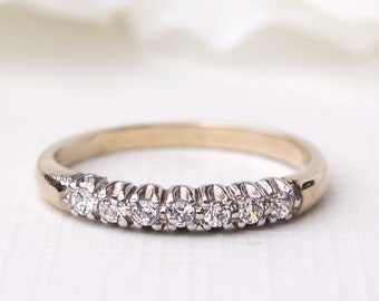 KELLY - 0.15ct Diamond Half Eternity Ring, Diamond Engagement Ring, Promise Ring, Vintage Diamond Ring, Antique Engagement Ring