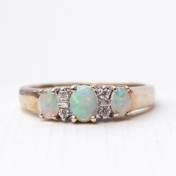 ISABELLE - Opal & Diamond Trilogy Engagement Ring