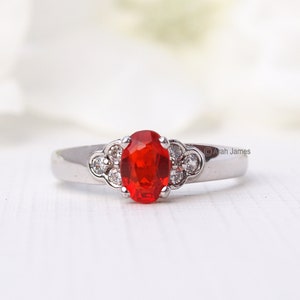 JORDYN - Fire Opal & Diamond Cluster Ring