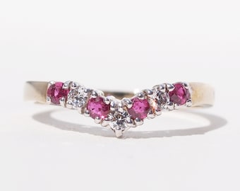 SAFIYA - Ruby Diamond Engagement Ring, Promise Ring, Vintage Diamond Ring, Antique Engagement